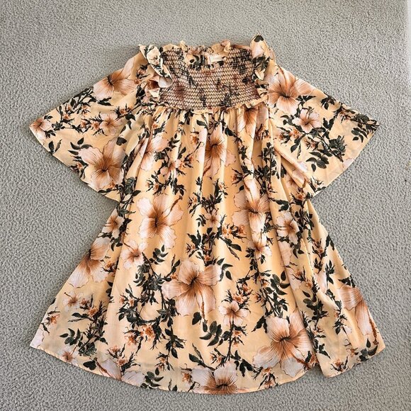 Happy x Nature Dress Smocked Floral By Kate Hudson Blush Pink - Picture 13 of 16